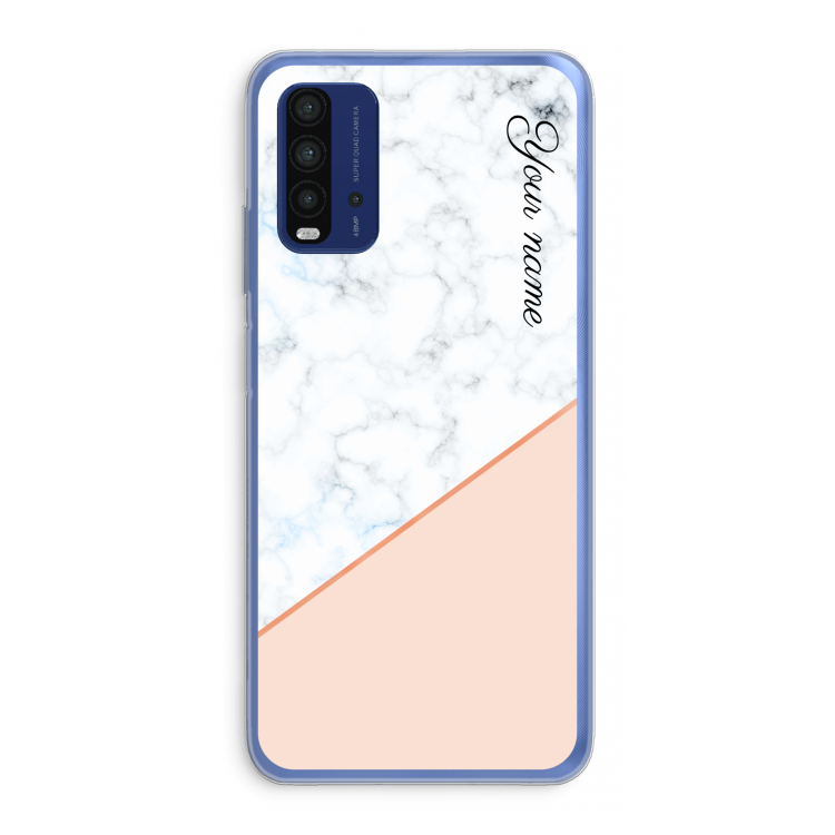 Marmer in stijl: Xiaomi Redmi 9T Transparant Hoesje