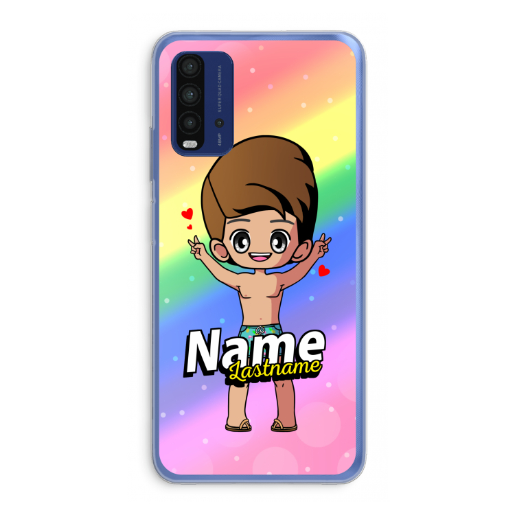 Chibi Maker man: Xiaomi Redmi 9T Transparant Hoesje