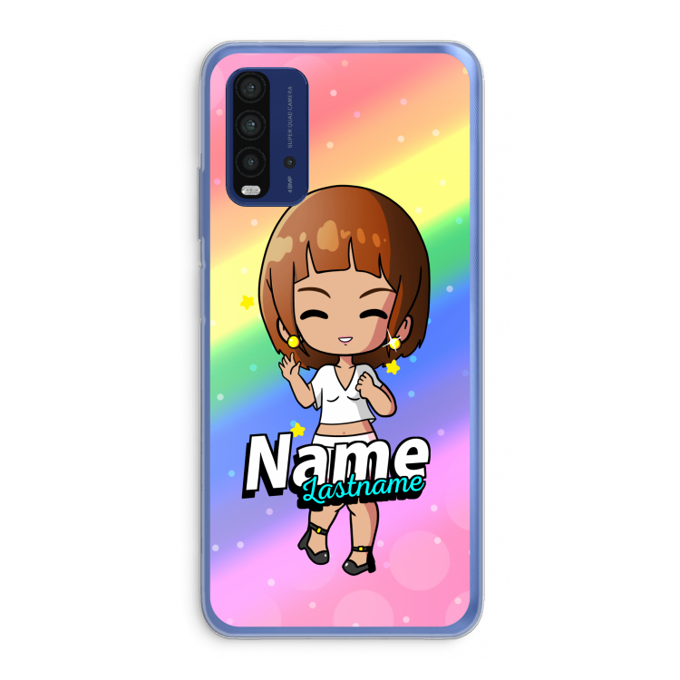 Chibi Maker vrouw: Xiaomi Redmi 9T Transparant Hoesje