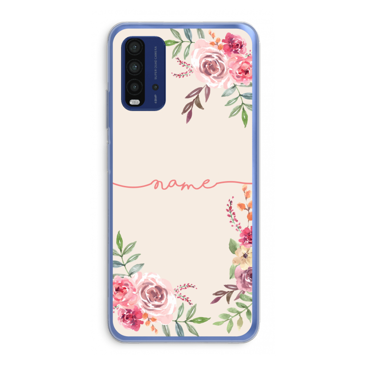 Rozen: Xiaomi Redmi 9T Transparant Hoesje