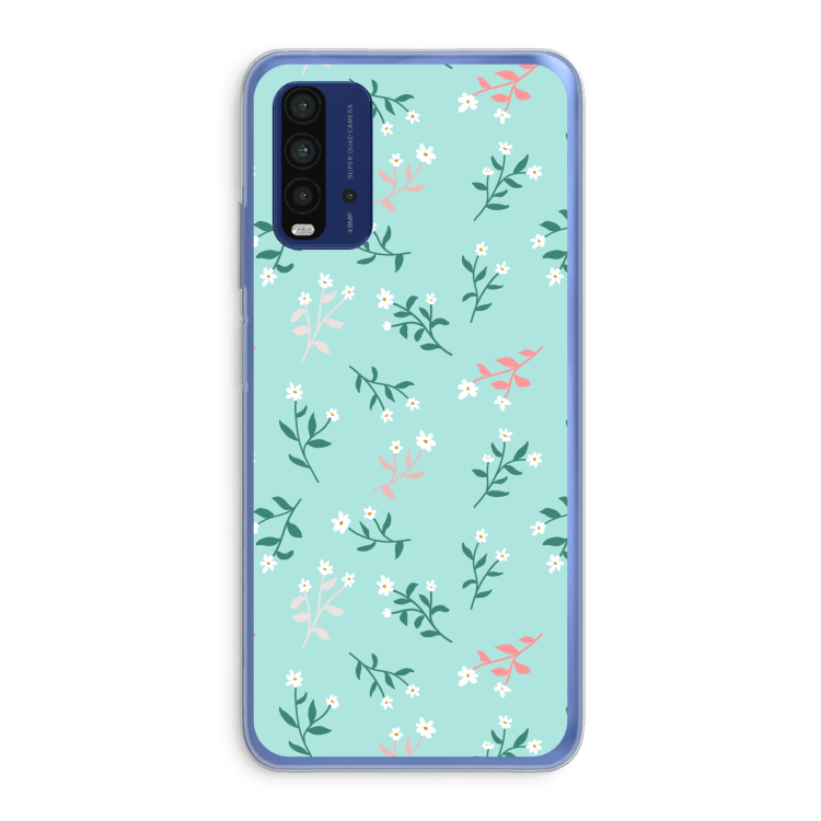 Small white flowers: Xiaomi Redmi 9T Transparant Hoesje