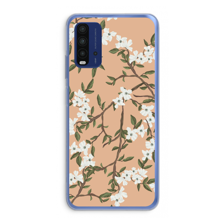 Blossoming spring: Xiaomi Redmi 9T Transparant Hoesje