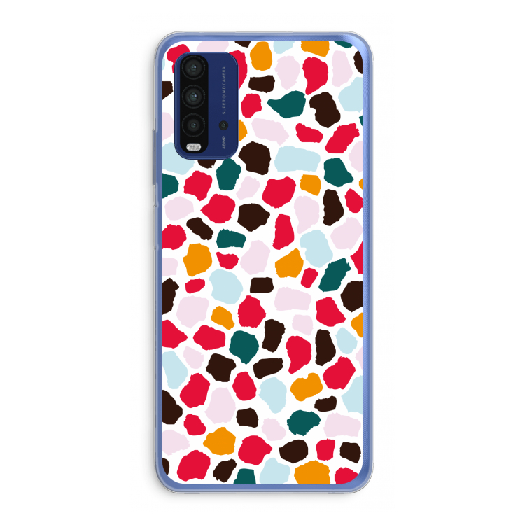 Colored Giraffe: Xiaomi Redmi 9T Transparant Hoesje