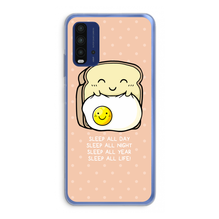Sleep All Day: Xiaomi Redmi 9T Transparant Hoesje