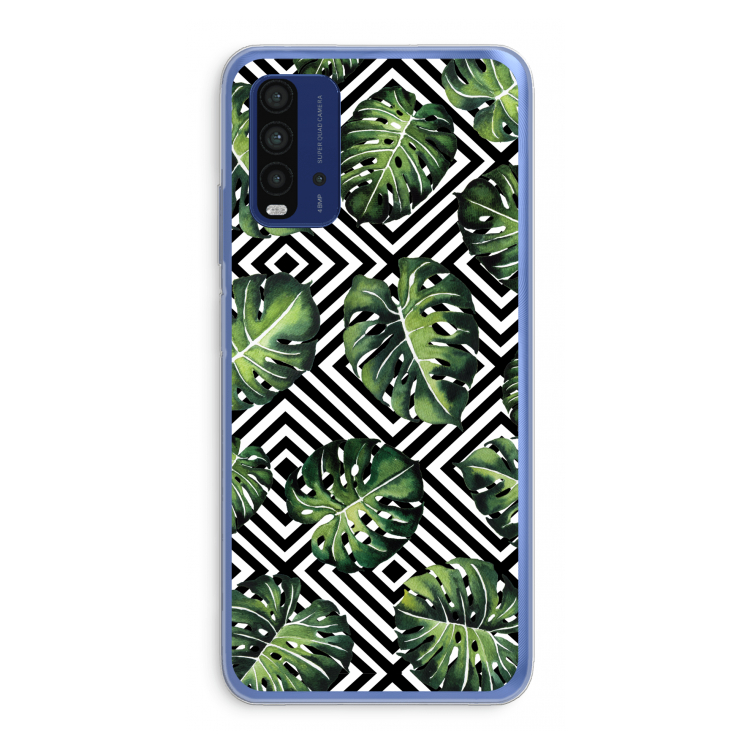 Geometrische jungle: Xiaomi Redmi 9T Transparant Hoesje