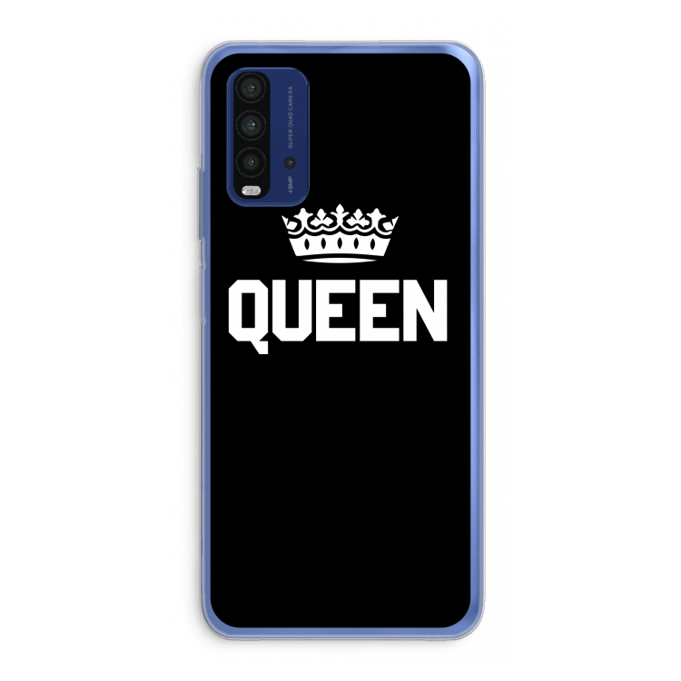 Queen zwart: Xiaomi Redmi 9T Transparant Hoesje