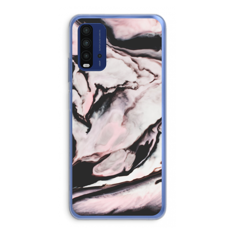 Roze stroom: Xiaomi Redmi 9T Transparant Hoesje