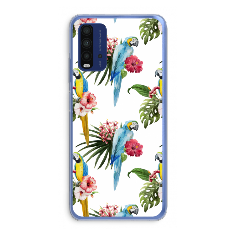 Kleurrijke papegaaien: Xiaomi Redmi 9T Transparant Hoesje