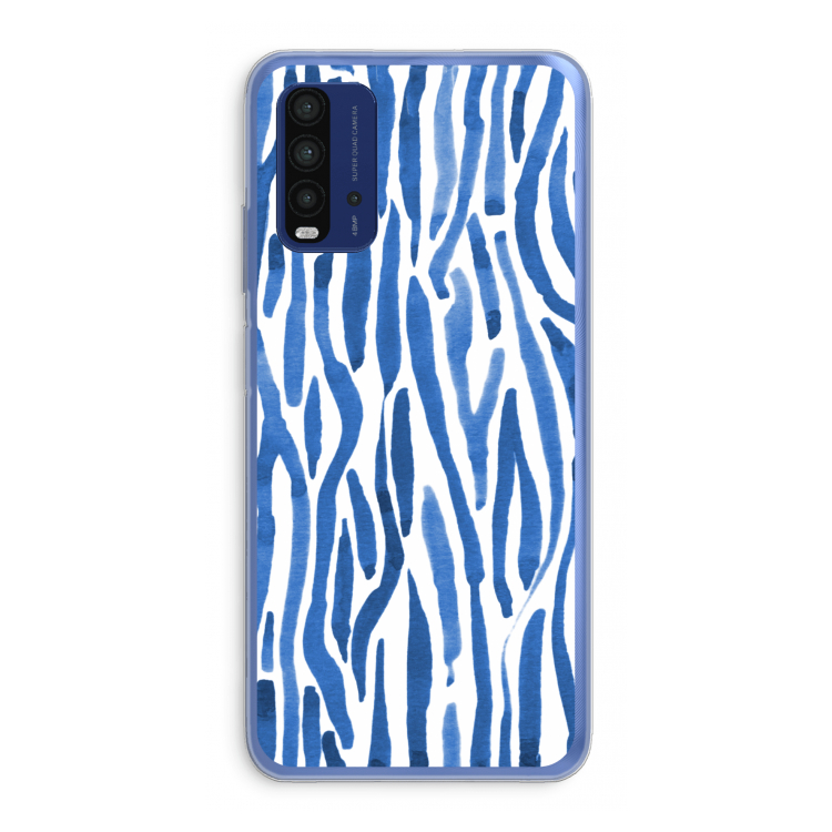 Blauwe nerven: Xiaomi Redmi 9T Transparant Hoesje