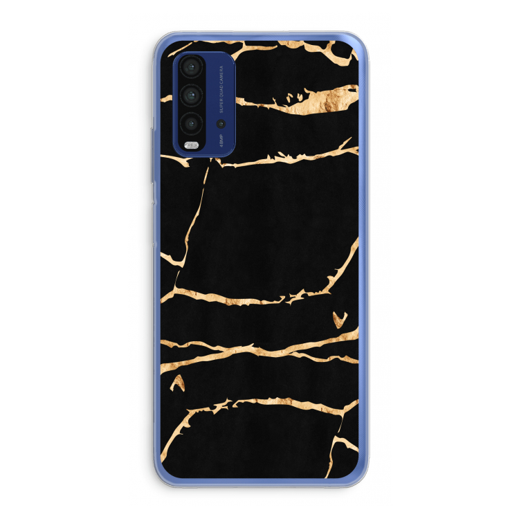 Gouden marmer: Xiaomi Redmi 9T Transparant Hoesje