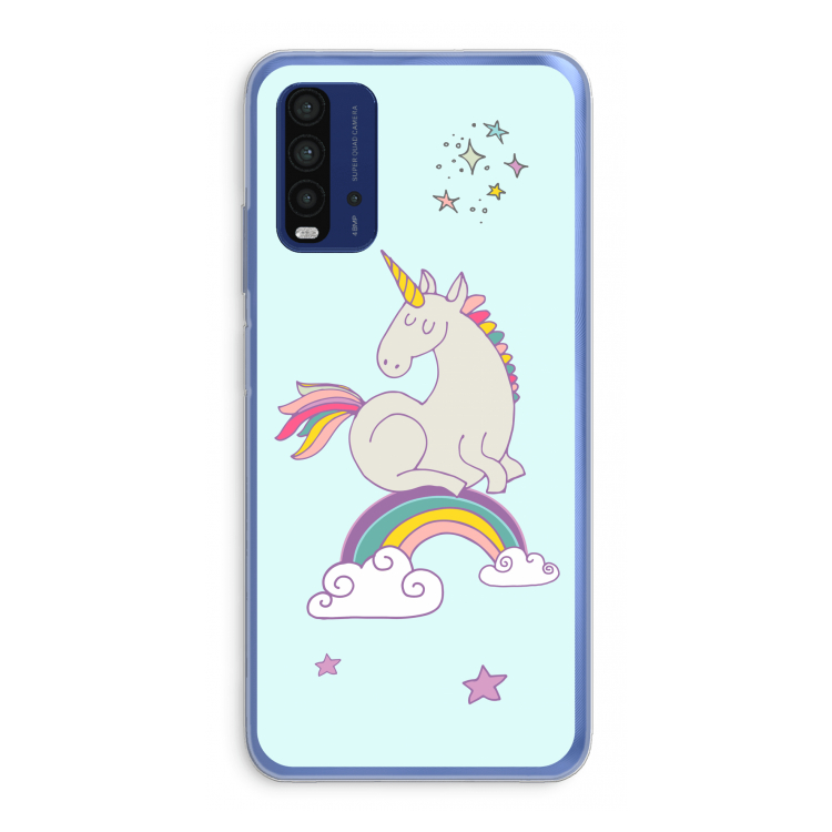 Regenboog eenhoorn: Xiaomi Redmi 9T Transparant Hoesje