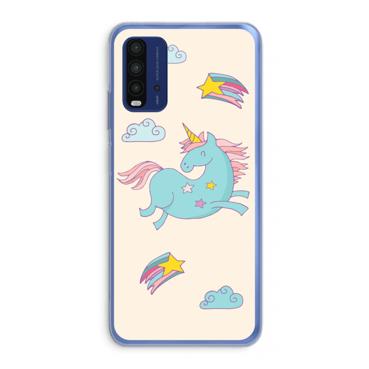 Vliegende eenhoorn: Xiaomi Redmi 9T Transparant Hoesje