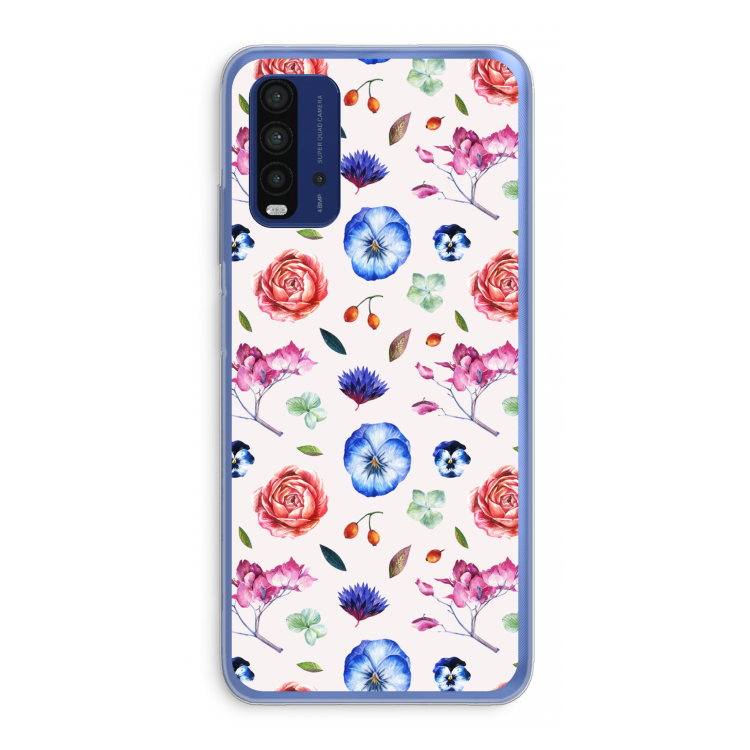 Bloemetjes: Xiaomi Redmi 9T Transparant Hoesje