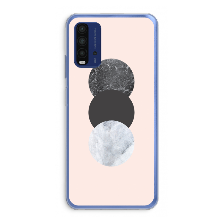 Marmeren cirkels: Xiaomi Redmi 9T Transparant Hoesje