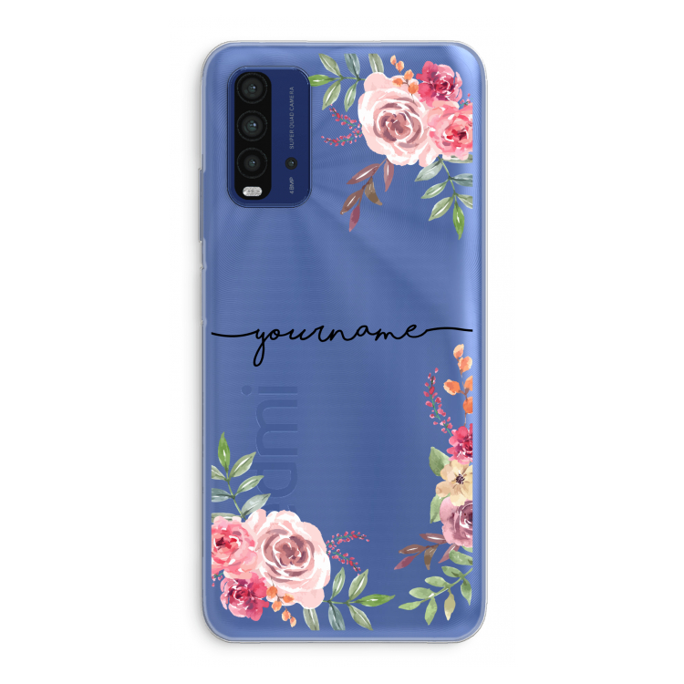 Rozen: Xiaomi Redmi 9T Transparant Hoesje