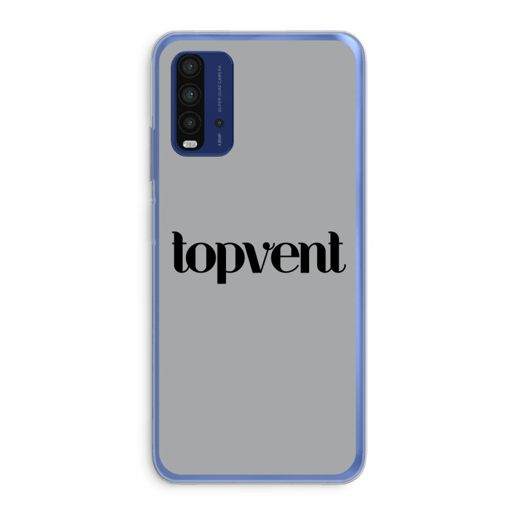 Topvent Grijs Zwart: Xiaomi Redmi 9T Transparant Hoesje