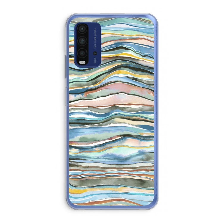 Watercolor Agate: Xiaomi Redmi 9T Transparant Hoesje
