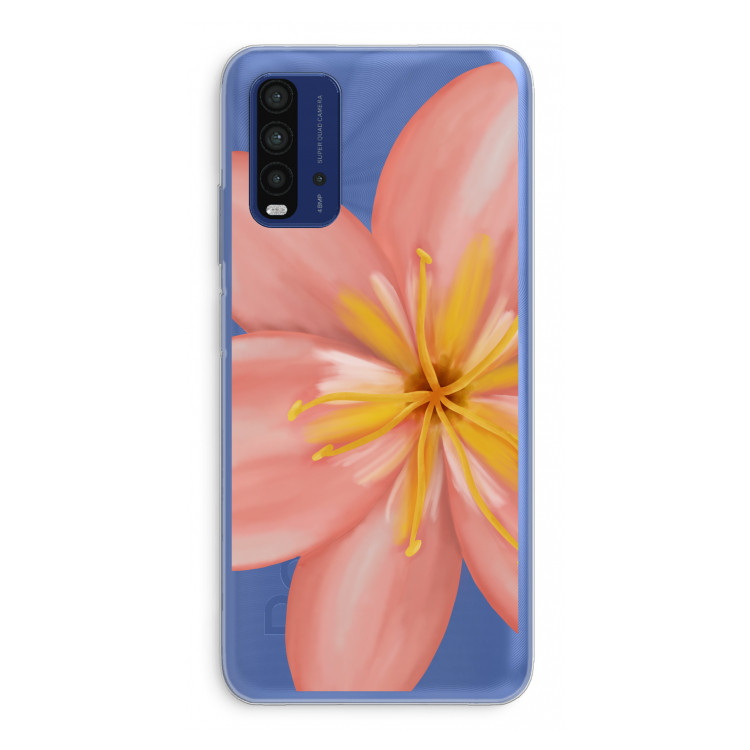 Pink Ellila Flower: Xiaomi Redmi 9T Transparant Hoesje