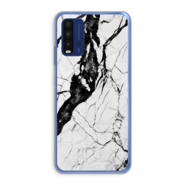 Witte marmer 2: Xiaomi Redmi 9T Transparant Hoesje