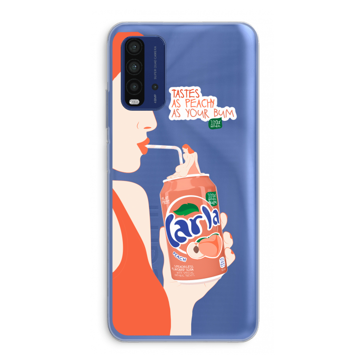 Peach please!: Xiaomi Redmi 9T Transparant Hoesje