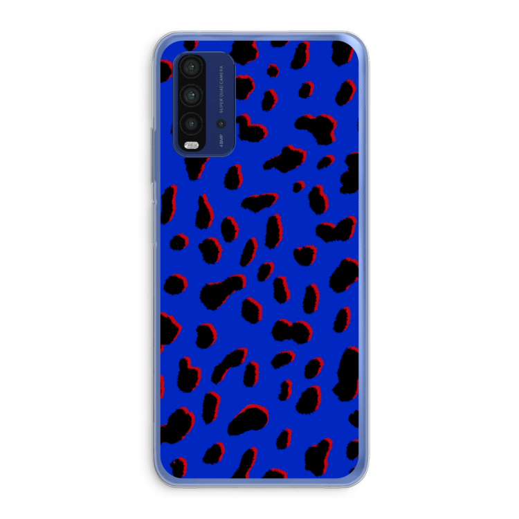 Blue Leopard: Xiaomi Redmi 9T Transparant Hoesje