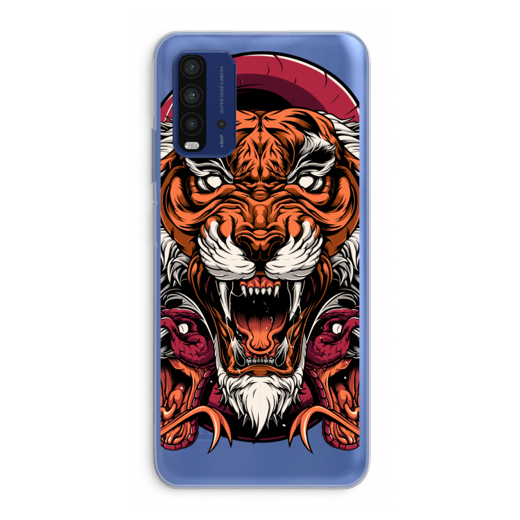 Tiger and Rattlesnakes: Xiaomi Redmi 9T Transparant Hoesje