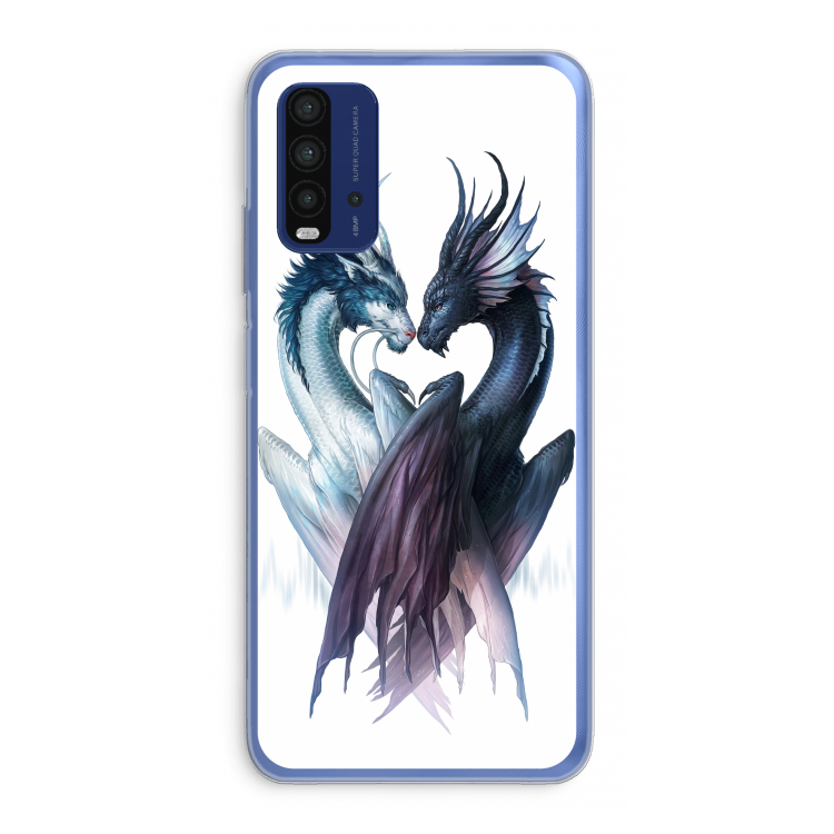 Yin Yang Dragons: Xiaomi Redmi 9T Transparant Hoesje