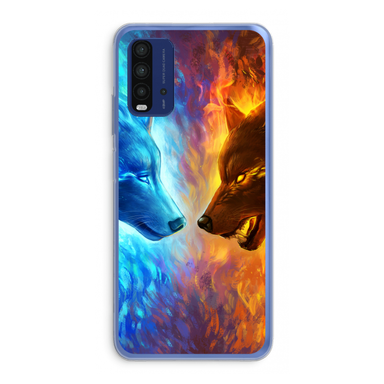 Fire & Ice: Xiaomi Redmi 9T Transparant Hoesje