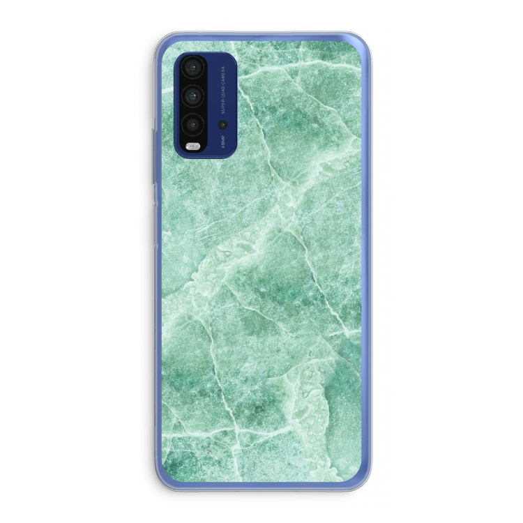 Groen marmer: Xiaomi Redmi 9T Transparant Hoesje