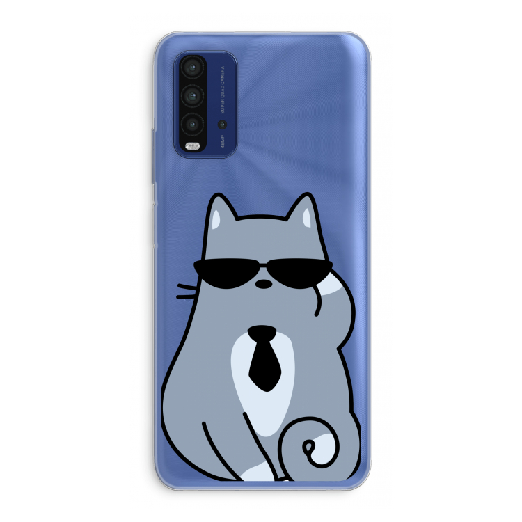 Cool cat: Xiaomi Redmi 9T Transparant Hoesje