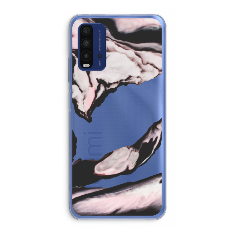 Roze stroom: Xiaomi Redmi 9T Transparant Hoesje