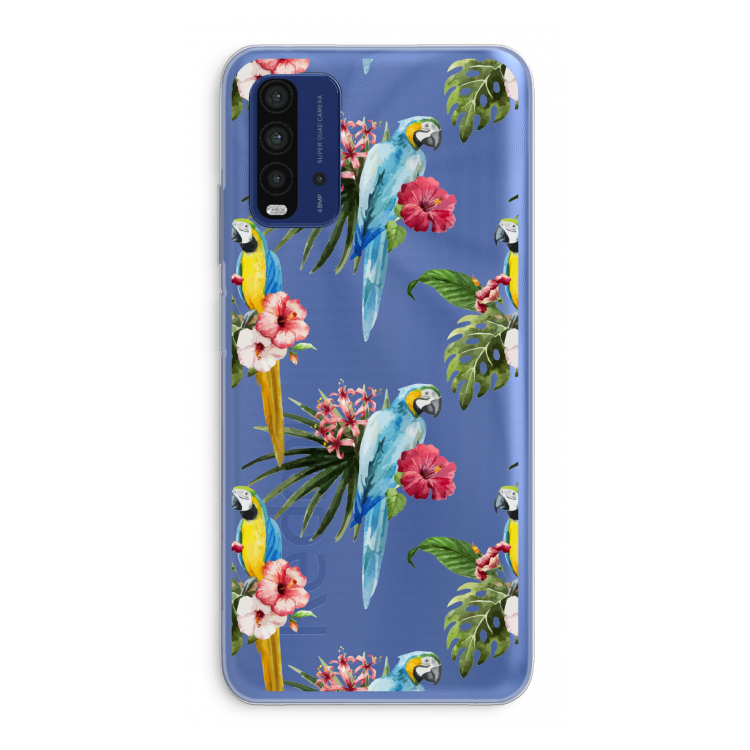 Kleurrijke papegaaien: Xiaomi Redmi 9T Transparant Hoesje