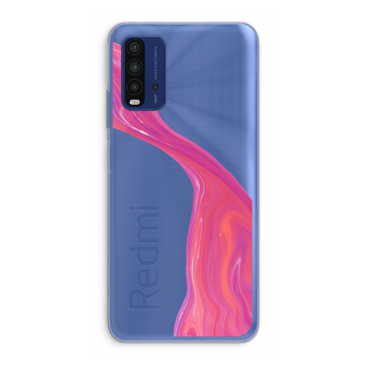 Paarse stroom: Xiaomi Redmi 9T Transparant Hoesje