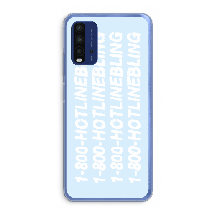 Hotline bling blue: Xiaomi Redmi 9T Transparant Hoesje