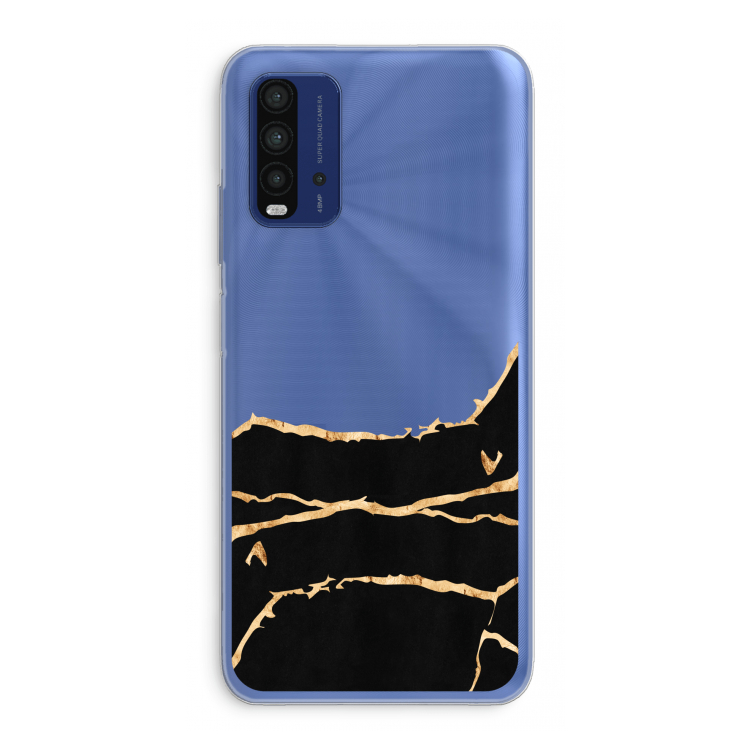 Gouden marmer: Xiaomi Redmi 9T Transparant Hoesje