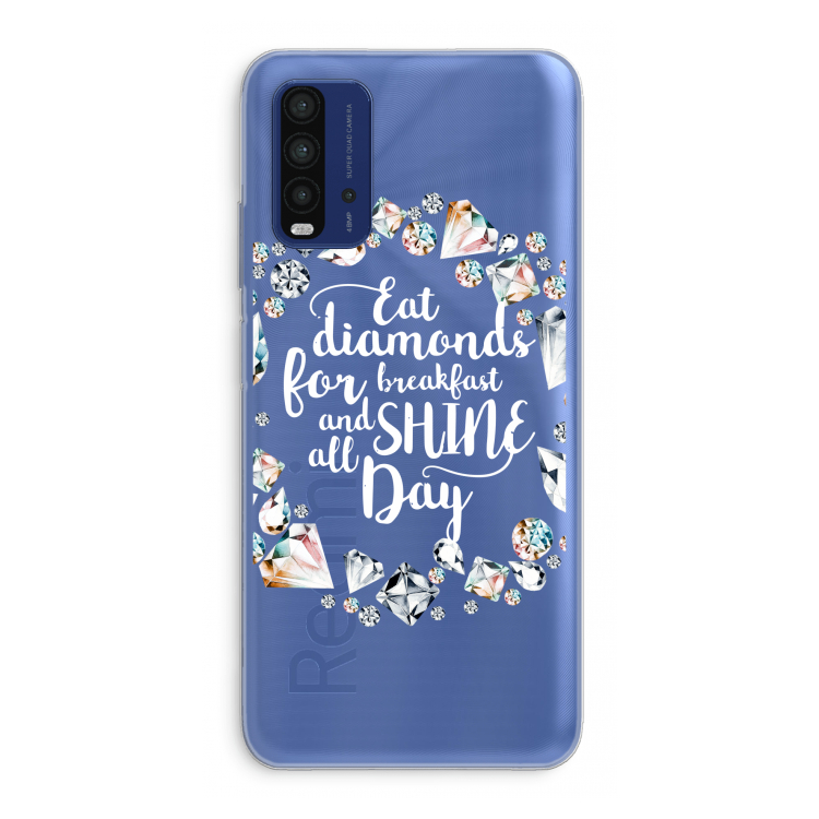 Diamonds: Xiaomi Redmi 9T Transparant Hoesje