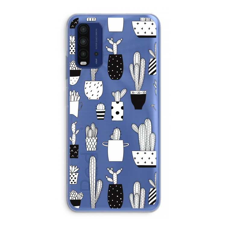 Cactusmotief: Xiaomi Redmi 9T Transparant Hoesje