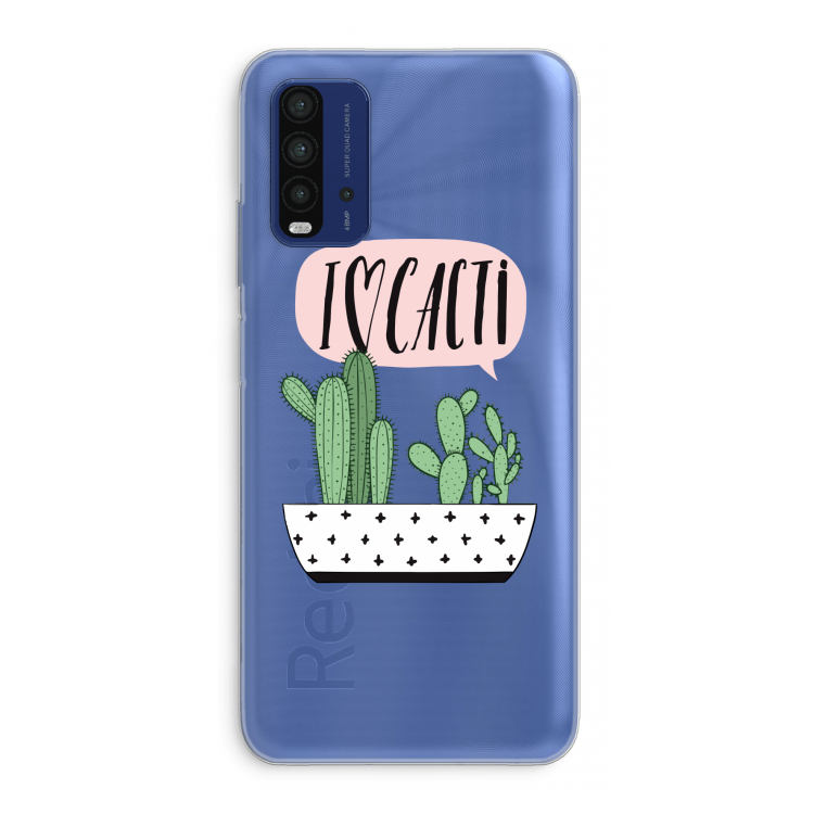 I love cacti: Xiaomi Redmi 9T Transparant Hoesje