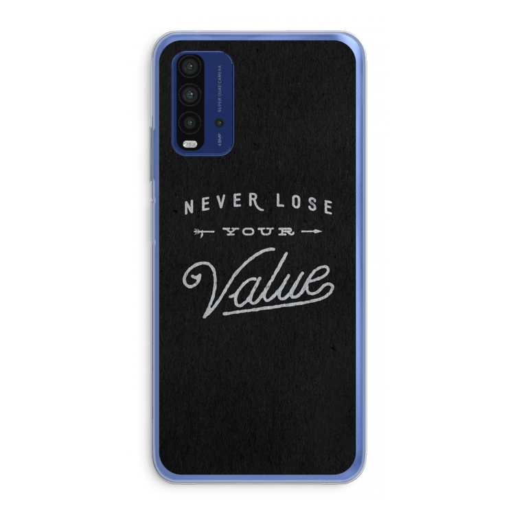 Never lose your value: Xiaomi Redmi 9T Transparant Hoesje