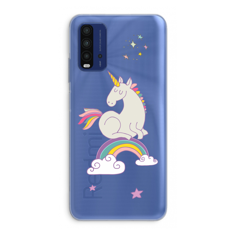 Regenboog eenhoorn: Xiaomi Redmi 9T Transparant Hoesje