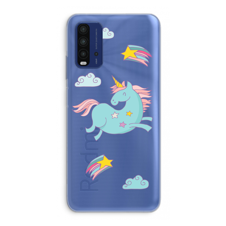 Vliegende eenhoorn: Xiaomi Redmi 9T Transparant Hoesje
