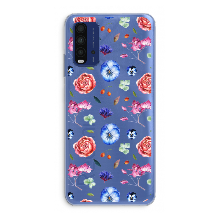 Bloemetjes: Xiaomi Redmi 9T Transparant Hoesje
