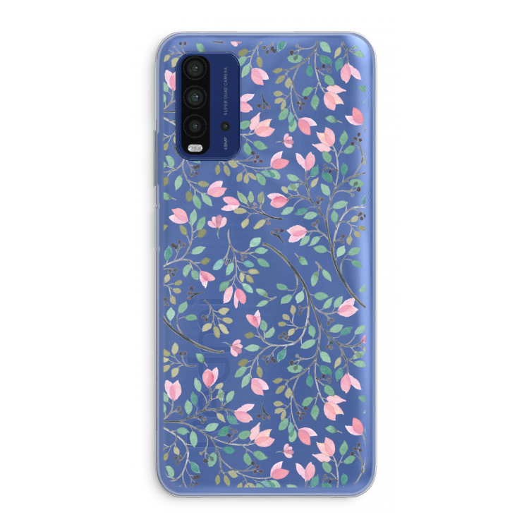 Sierlijke bloemen: Xiaomi Redmi 9T Transparant Hoesje