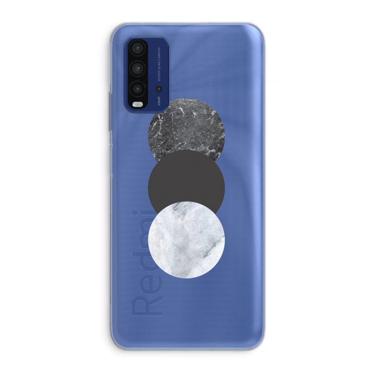 Marmeren cirkels: Xiaomi Redmi 9T Transparant Hoesje