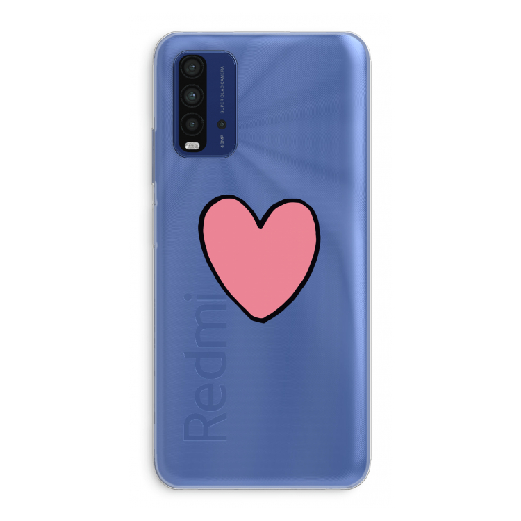 Hartje: Xiaomi Redmi 9T Transparant Hoesje