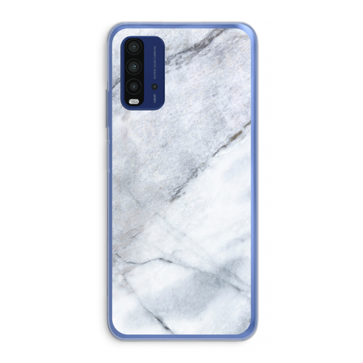 Witte marmer: Xiaomi Redmi 9T Transparant Hoesje
