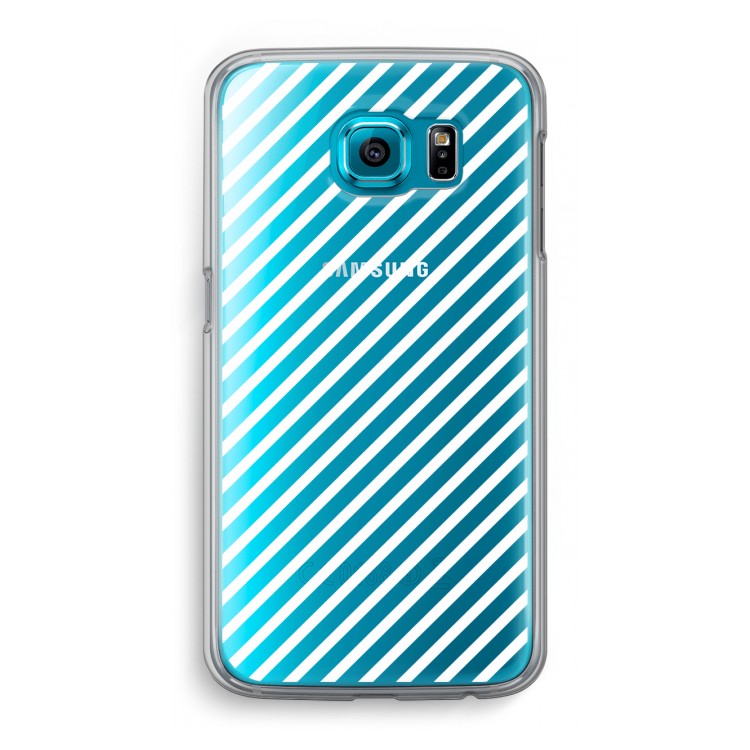 Strepen zwart-wit: Samsung Galaxy S6 Transparant Hoesje