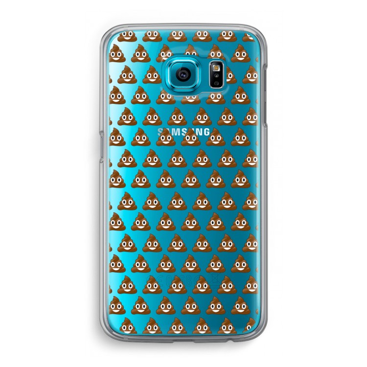 Poop emoji: Samsung Galaxy S6 Transparant Hoesje