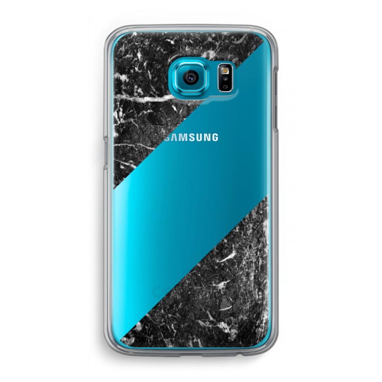 Zwart marmer: Samsung Galaxy S6 Transparant Hoesje