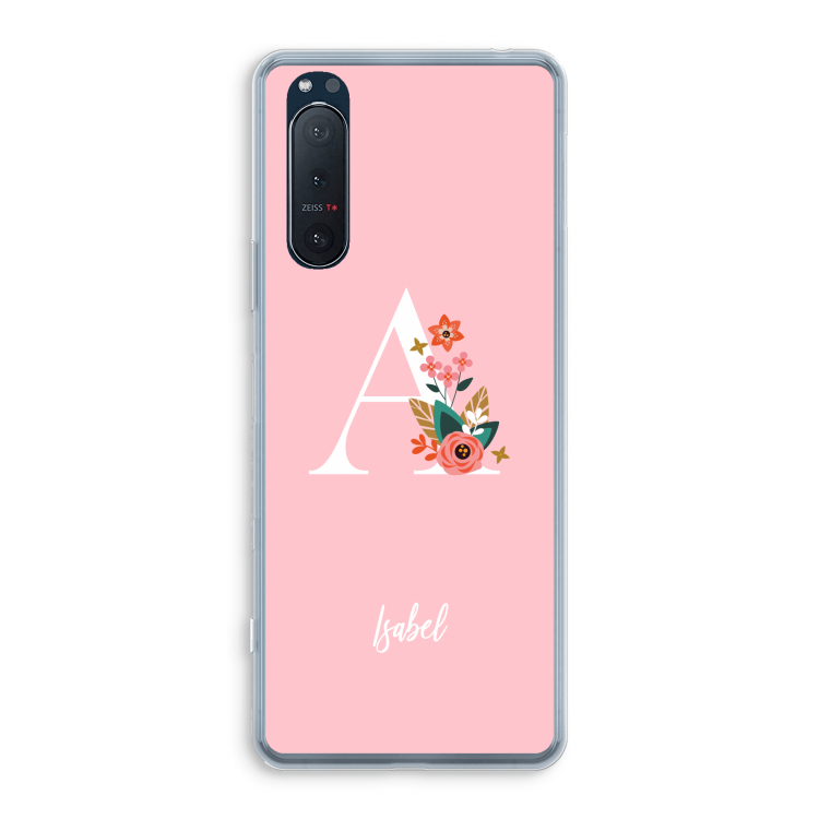 Pink Bouquet: Sony Xperia 5 II Transparant Hoesje